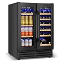 Velivi 24'' Wine and Beverage Refrigerator UnderCounter Fridge Dual Zone