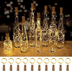 brightown 10 pack wine bottle lights with cork multicolor