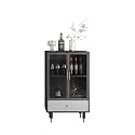 Wine Cabinet Industrial Wine Cabinets, Wine Cabinet Display Cabinets with Glass Doors and 1 Drawer, Home Storage Wine Cabinets Liquor Cabinet Bar for Home(B)