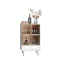Wine Cabinet Industrial Wine Cabinets, Wine Cabinet Display Cabinets with Glass Doors and 1 Drawer, Home Storage Wine Cabinets Liquor Cabinet Bar for Home(A)