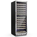 Mojgar 24 inch Wine Refrigerator 163 Bottles, Dual Zone Wine Fridge Freestanding Built-in Wine Cooler with Precision Thermostat, Full Extension Beechwood Shelves