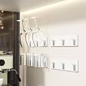 Wine Glass Holder, 4 Pack Wall Mounted Wine Glass Rack, White