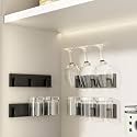 Wine Glass Holder, 4 Pack Wall Mounted Wine Glass Rack, Black