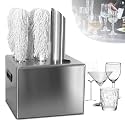 Wine Glass Polisher with Hot Air Dryer and Polishing Cloth, Ideal for Bars and Wineries - Commercial Electric Cleaning Solution for Glassware