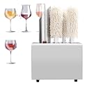 Wine Glass Polisher Machine - Commercial Electric Dryer, 304 Stainless Steel, 1200W, 140°F Air Drying for Bar Kitchen Restaurant, 8 Brushes, 220V
