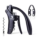 Wine Opener Compact Vertical Corkscrew Wine Bottle Opener with Built-in Foil Cutter