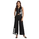 WineRed Woman Geometric Print Waistcoat amp Pant