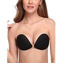 Wingslove Adhesive Bra Reusable Strapless Self Silicone Push-up Invisible Sticky Bras for Backless Dress