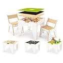 WINGYZ Toddler Table and 2 Chairs, 4-in-1 Kids Activity Table with Storage