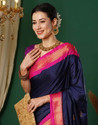 WINKLECART Woven Self Design Ikkat Cotton Silk