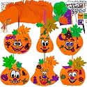 Winlyn 36 Sets Fall Halloween Pumpkin Decorations DIY Pumpkin Craft Kits Foam Pumpkin Shapes with Jack-O'-Lantern Face Glitter Halloween Stickers Maple Leaf for Kids Party Favors Classroom Activities