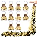 WinnerWhy 10 Pack No Mess Streamers Poppers for Graduation,Gold