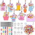 WinnerWhy 30 Pcs Mother's Day Suncatcher DIY Kits, Acrylic Paints Beads