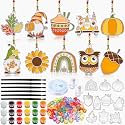 WinnerWhy 30 Sets Fall Suncatchers DIY Window Art Kits Paint Crafts