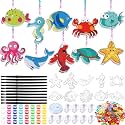 WinnerWhy 30 Sets Ocean Suncatchers Kit, Sea Animal Window Art for Kids