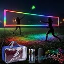 WinnerWhy LED Badminton Net with Steel Cable Remote Music Control 20x2.5 ft