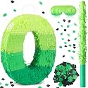 WinnerWhy Number 0 Piñata 16 Inch Green Birthday Piñata Stick Blindfold