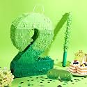 WinnerWhy Number 2 Piñata 16 Inch Green Birthday Piñata Stick Blindfold