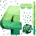 WinnerWhy Number 4 Piñata 16 Inch Green Birthday Piñata Stick Blindfold