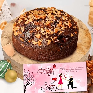 winni - deluxe chocolate walnut cake  gift card pack  celebration handmade eggless cake gift for anniversary birthday valentine girls boys partner couple student girlfriend boyfriend  premium gift bouquet  chocolate cake  best gift option  return gift hamper