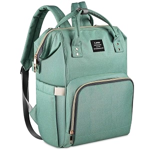 winnies diaper bag backpack with secure front buckle  waterproof maternity travel backpack with large capacity insulated bottle holders amp multiple internal pockets