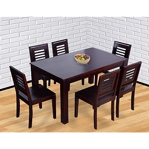 furniture solid sheesham wood 6 seater dining table set  wooden six seater dinning table with chairs  solid wood dinner set furniture for home and hotel mahogany finish  1 year warranty