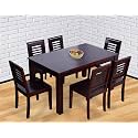 Furniture Solid Sheesham Wood 6 Seater Dining Table Set | Wooden Six Seater Dinning Table with Chairs | Solid Wood Dinner Set Furniture for Home and Hotel (Mahogany Finish) | 1 Year Warranty