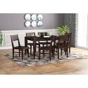 Furniture Solid Sheesham Wood 6 Seater Dining Table Set | Wooden Six Seater Dinning Table with Chairs | Solid Wood Dinner Set Furniture for Home(Walnut Finish) | 1 Year Warranty