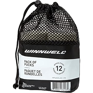 winnwell goalie training pucks - white 6oz training puck with mesh carrying bag  official size amp weight great for goaltenders amp training drills white 12 pack