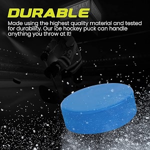 winnwell youth ice hockey pucks - kids lightweight blue 4oz training puck with mesh carrying bag great for stick handling amp training drills