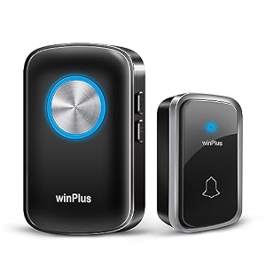 winplus wireless door bell for home long rangewaterproof calling bell for officecordless door bell up to 500ft range with 60 chimes 4-level volumeblack