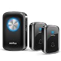 winPlus Wireless Door Bell for Home Long Range,Waterproof Calling Bell for Office,Cordless Door Bell up to 500ft Range with 60 Chimes, 4-Level Volume(Black 2 Transmitter & 1 Receiver)