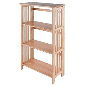 Winsome Mission Beech Wood 4-Tier Shelf Natural