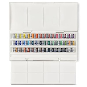 winsor amp newton cotman half pan water colour studio set - multicolor