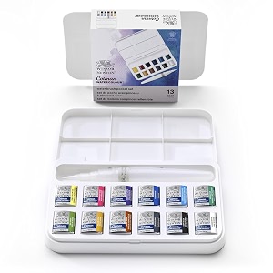 winsor amp newton cotman water colour brush pen set - 12 half pens multicolor