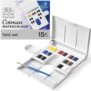 winsor amp newton cotman water colour the compact set - 14 half pens multicolor