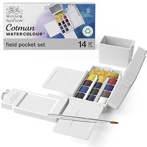 winsor amp newton cotman water colours field box set of 12 half pans multicolor