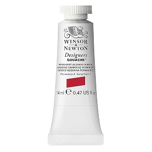 winsor amp newton designers gouache 14 ml - permanent alizarin crimson 466 finely pigmented vibrant vivid amp opaque matt colours ideal for designer39s illustrators amp commercial artist