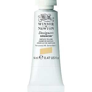 winsor amp newton designers gouache 14 ml - naples yellow 422 finely pigmented vibrant vivid amp opaque matt colours ideal for designer39s illustrators amp commercial artist