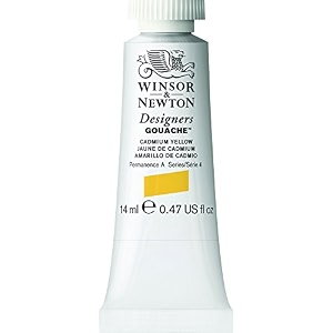 winsor amp newton designers gouache 14 ml - cadmium yellow 108 finely pigmented vibrant vivid amp opaque matt colours ideal for designer39s illustrators amp commercial artist - more colours available