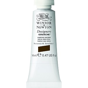 winsor amp newton designers gouache 14 ml vandyke brown 676 finely pigmented vibrant vivid amp opaque matt colours ideal for designer39s illustrators amp commercial artist