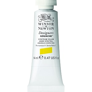 winsor amp newton designers gouache 14 ml - spectrum yellow 627 finely pigmented vibrant vivid amp opaque matt colours ideal for designer39s illustrators amp commercial artist