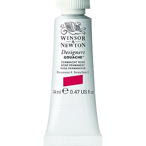 winsor amp newton designers gouache 14 ml - permanent rose 502 finely pigmented vibrant vivid amp opaque matt colours ideal for designer39s illustrators amp commercial artist - more colours available