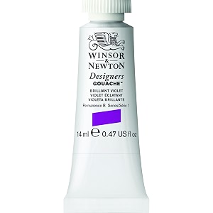 winsor amp newton designers gouache 14 ml - brilliant violet 052 finely pigmented vibrant vivid amp opaque matt colours ideal for designer39s illustrators amp commercial artist