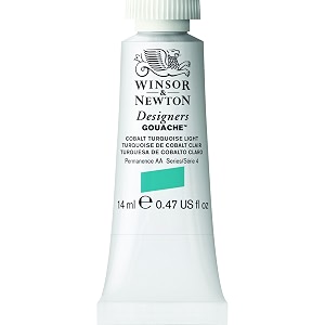 winsor amp newton designers gouache 14 ml - cobalt turquoise light 191 finely pigmented vibrant vivid amp opaque matt colours ideal for designer39s illustrators amp commercial artist
