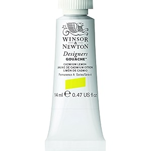 winsor amp newton designers gouache 14 ml - cadmium lemon 086 finely pigmented vibrant vivid amp opaque matt colours ideal for designer39s illustrators amp commercial artist - more colours available