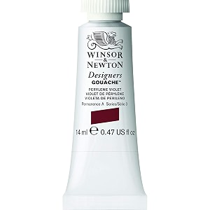 winsor amp newton designers gouache 14 ml - perylene violet 470 finely pigmented vibrant vivid amp opaque matt colours ideal for designer39s illustrators amp commercial artist - more colours available