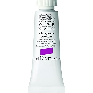 winsor amp newton designers gouache 14 ml - brilliant redviolet 050 finely pigmented vibrant vivid amp opaque matt colours ideal for designer39s illustrators amp commercial artist