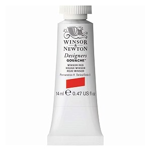 winsor amp newton designers gouache 14 ml - winsor red 726 finely pigmented vibrant vivid amp opaque matt colours ideal for designer39s illustrators amp commercial artist - more colours available