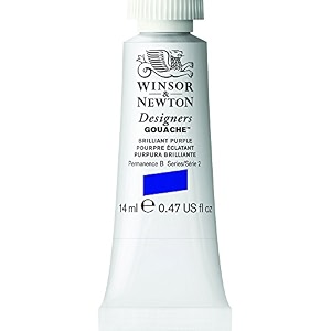 winsor amp newton designers gouache 14 ml - brilliant purple 455 finely pigmented vibrant vivid amp opaque matt colours ideal for designer39s illustrators amp commercial artist